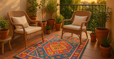 Cozy entryway styled with a patterned 3x5 rug, perfect for small spaces like bathrooms and doorways