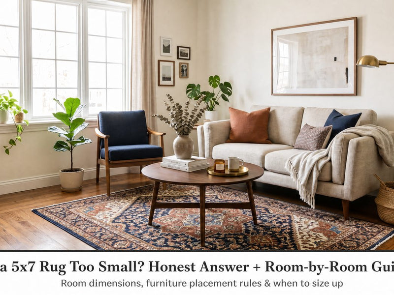Is a 5x7 rug big enough for a living room - size guide