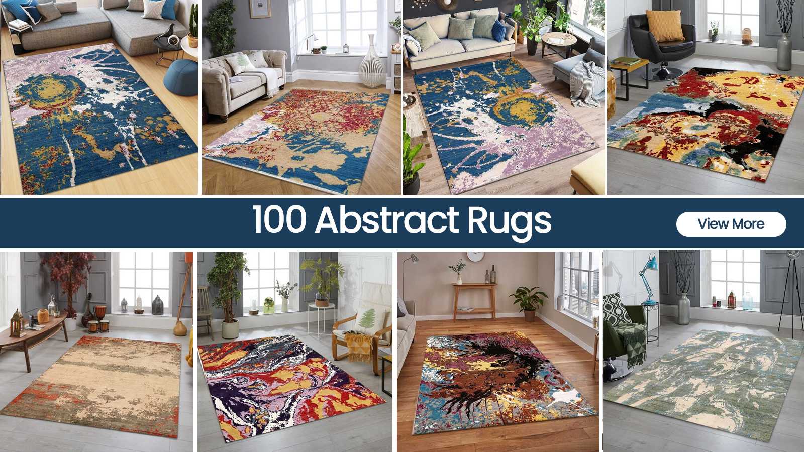 Modern Multi-Color Abstract Rug for Living Room