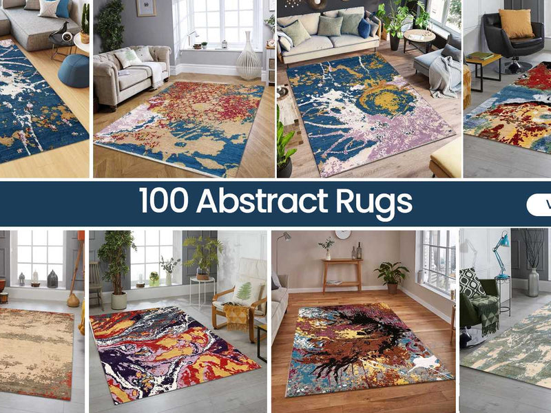 Modern Multi-Color Abstract Rug for Living Room
