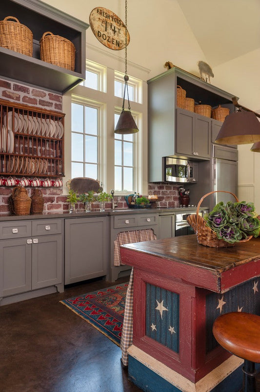 Stylish washable kitchen rug placed under an island counter in a modern USA kitchen with cozy, bright decor
