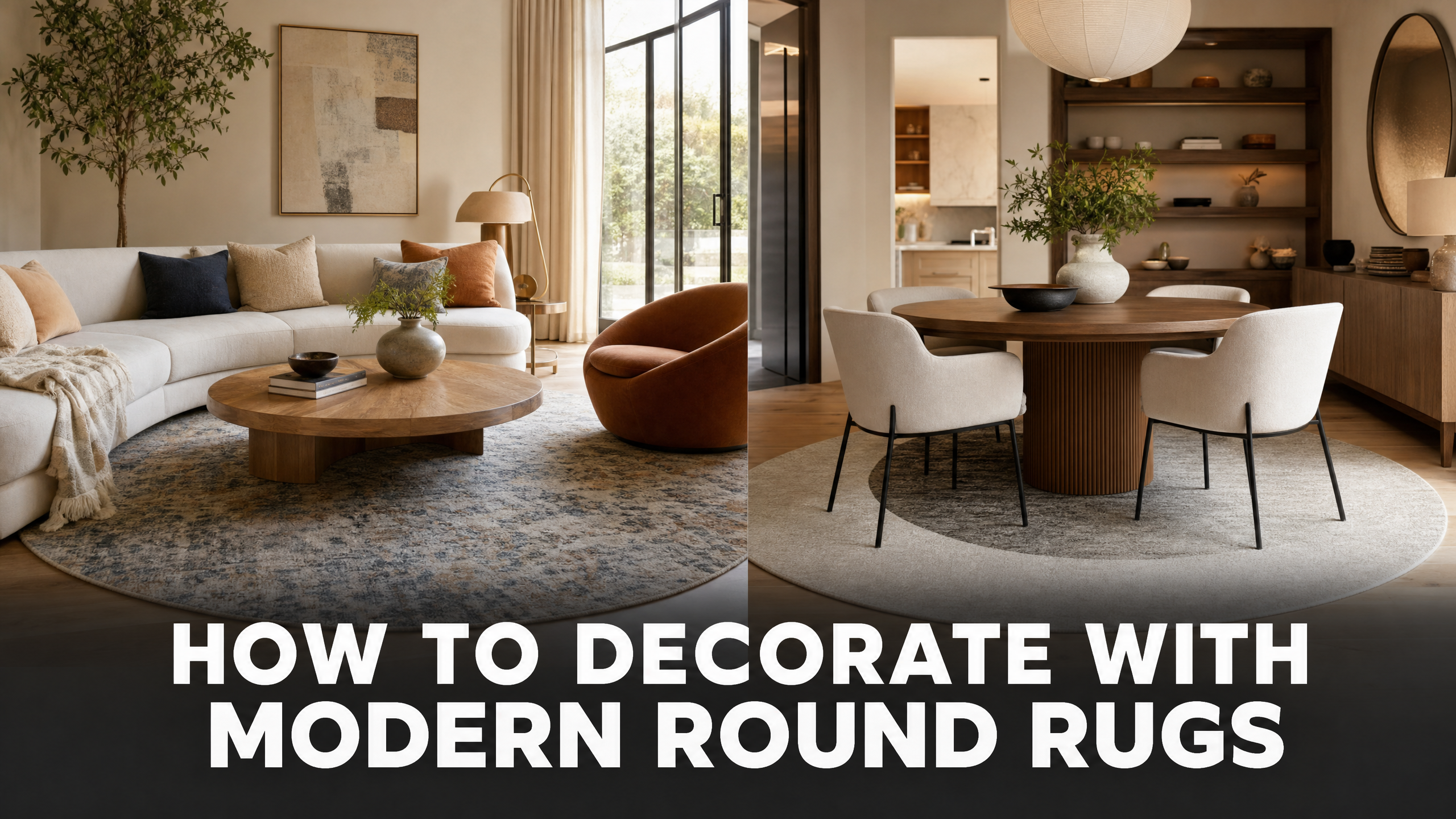 How to decorate modern round rugs