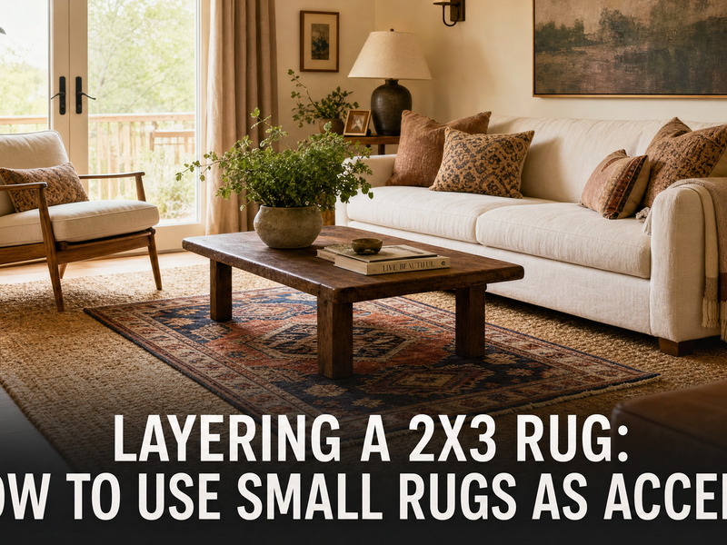 Layering a 2x3 Rug: How to Use Small Rugs as Accents Over Larger Ones