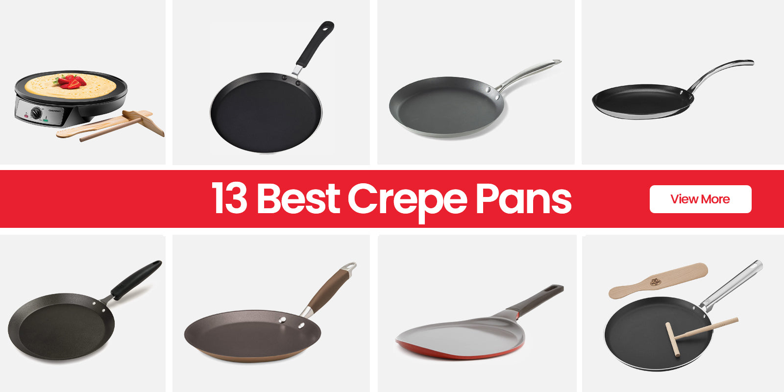 Pre Seasoned Cast Iron 12 inch Crepe Pan Set - 5 Piece Kitchen Pancake