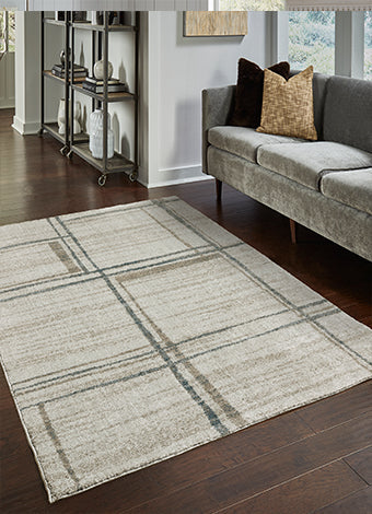 Antique vintage Persian rug on hardwood floor, styled in a classic U.S. home with “Flat 70% Off” sale tag overlay