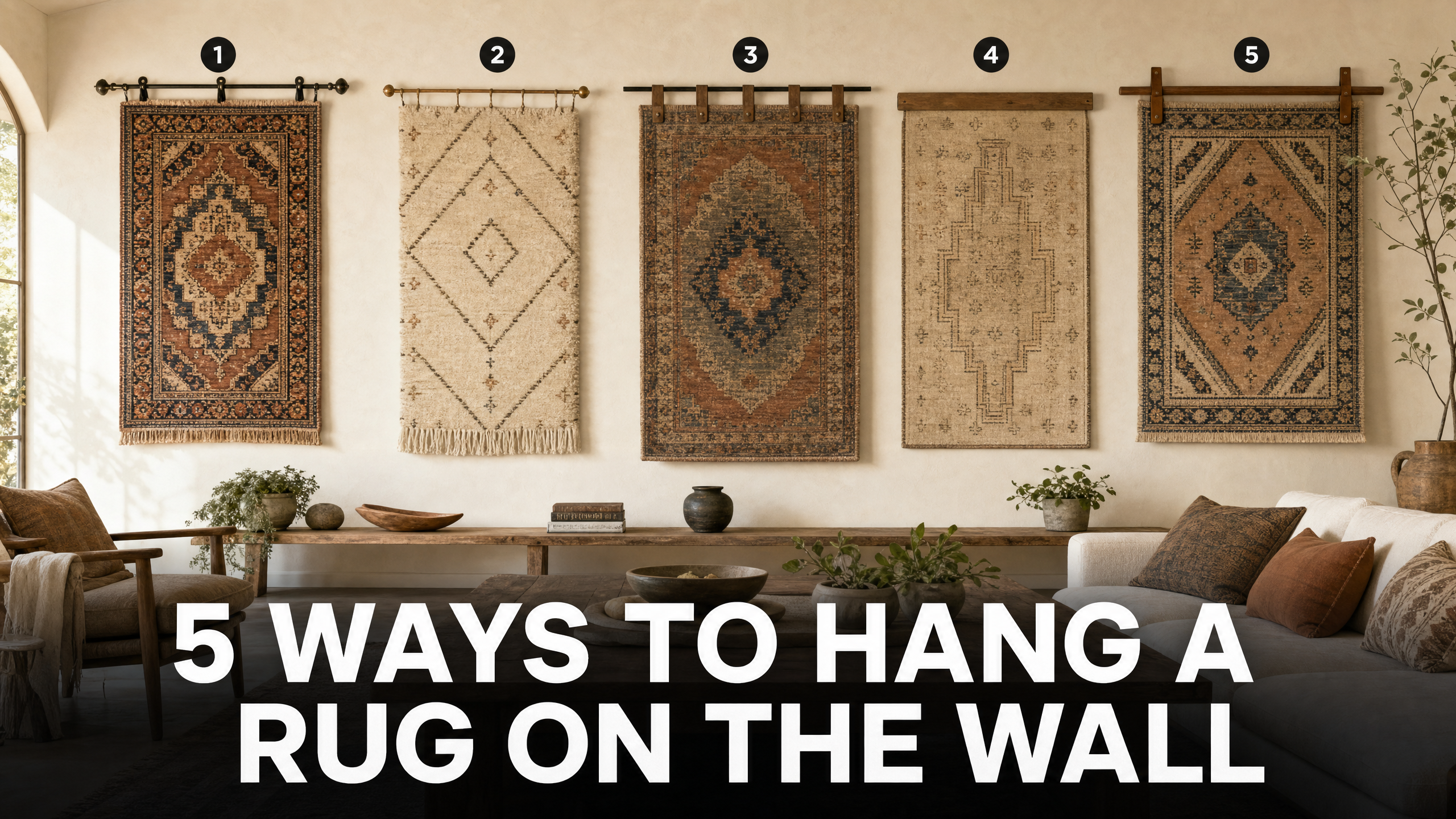 5 Ways to Hang a Rug On the Wall | RugKnots Wall Rug Styling Guide