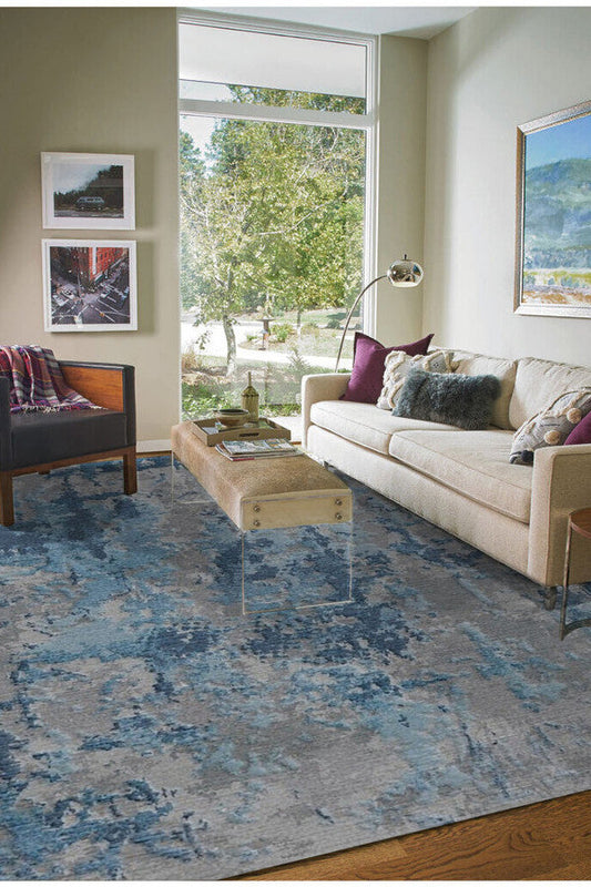 Stylish 6x9 area rug in a cozy living room with sofa and coffee table