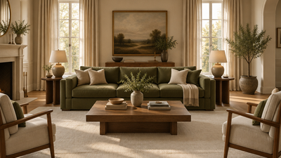 What Color Rug With a Green Couch? Designer Pairings (2026 Guide)