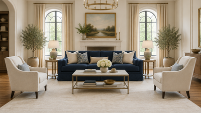 What Color Rug Goes With a Navy Blue Couch? (2026 Guide)