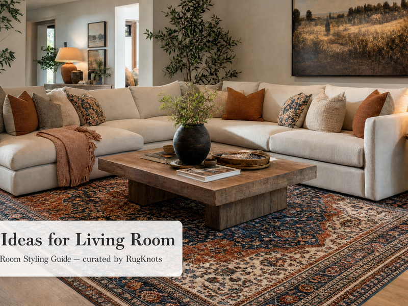 Rug Ideas for Living Room - Room-by-Room Styling Guide curated by RugKnots