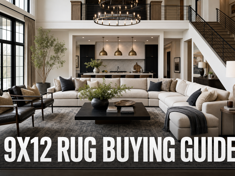 9x12 Rug Size Guide: Living Room, Dining Room & King Bed Placement