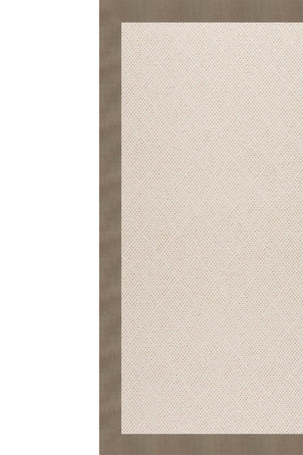 Creative Concepts-White Wicker Canvas Taupe Area Rug