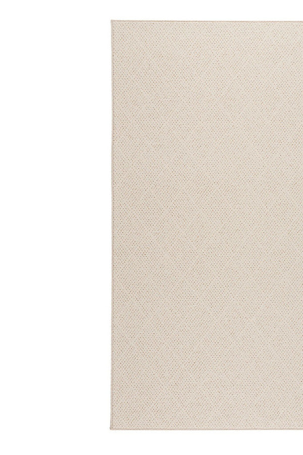 White Wicker-Bound Area Rug