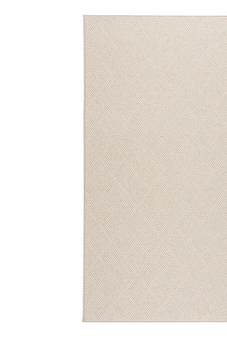 White Wicker-Bound Area Rug