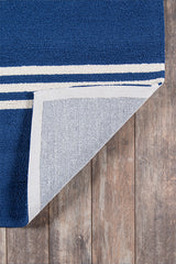 Veranda VR-16 Handmade Blue Striped Outdoor/Indoor Polypropylene Rug