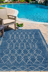 Villa Monaco VI-08 Moroccan-inspired polypropylene rug styled on patio