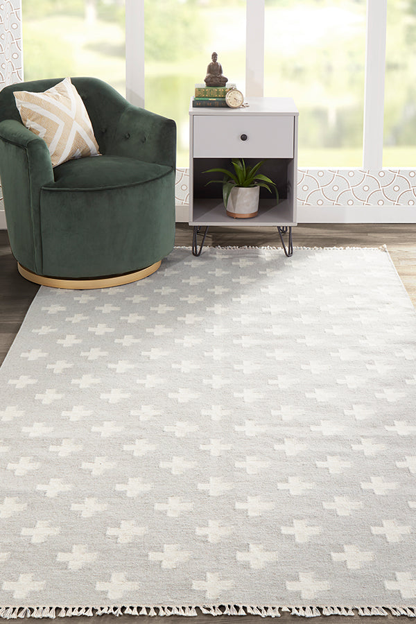 Handwoven Wool Geometric Rug – Topanga Lucille(TOP-1)