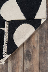 100% wool handwoven black rug, Topanga TOP-3 Roberta