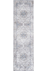 Karachi KAR-7 Grey Printed Area Rug with Non-Slip Backing – 100% Polyester Indoor Rug