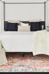 Chandler CHN-07 rust cotton printed area rug with bold design.