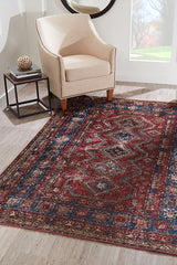 Karachi KAR-1 Burgundy Runner Rug – 100% Polyester Indoor Printed Non-Slip Rug