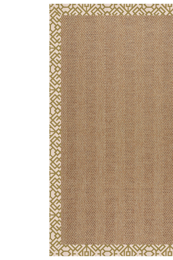Islamorada-Herringbone Lattice Pesto Area Rug