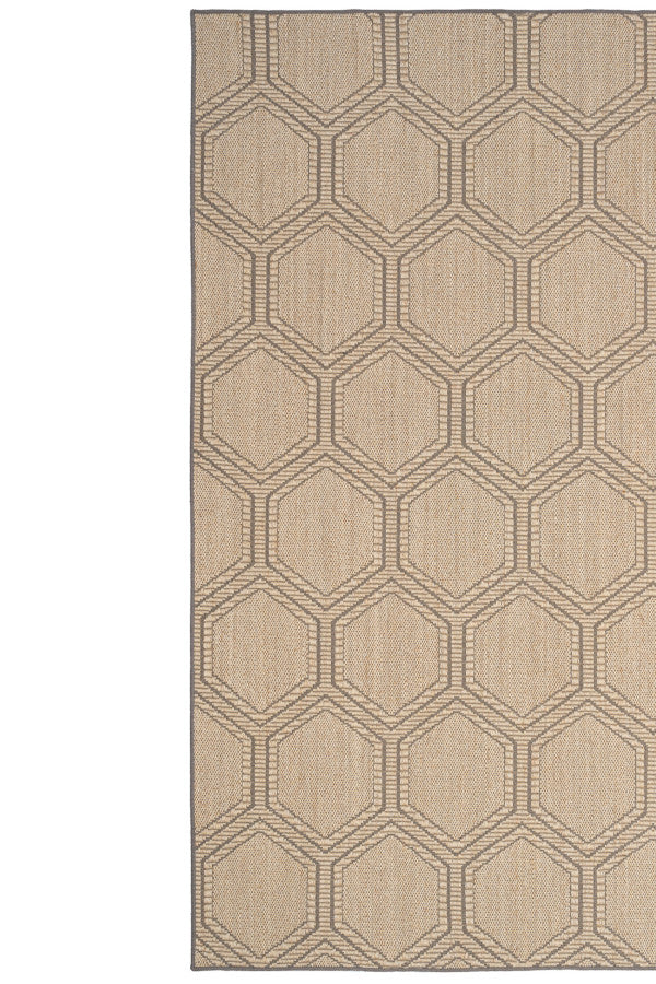Reed Sand Black Area Rug