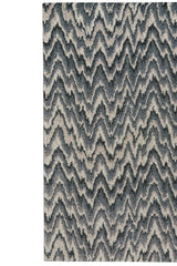 Mineral-Flamestitch Blue Slate Area Rug