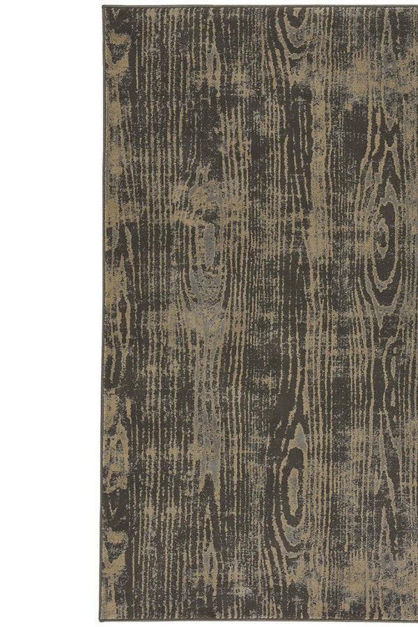 Woodgrain Charcoal Area Rug