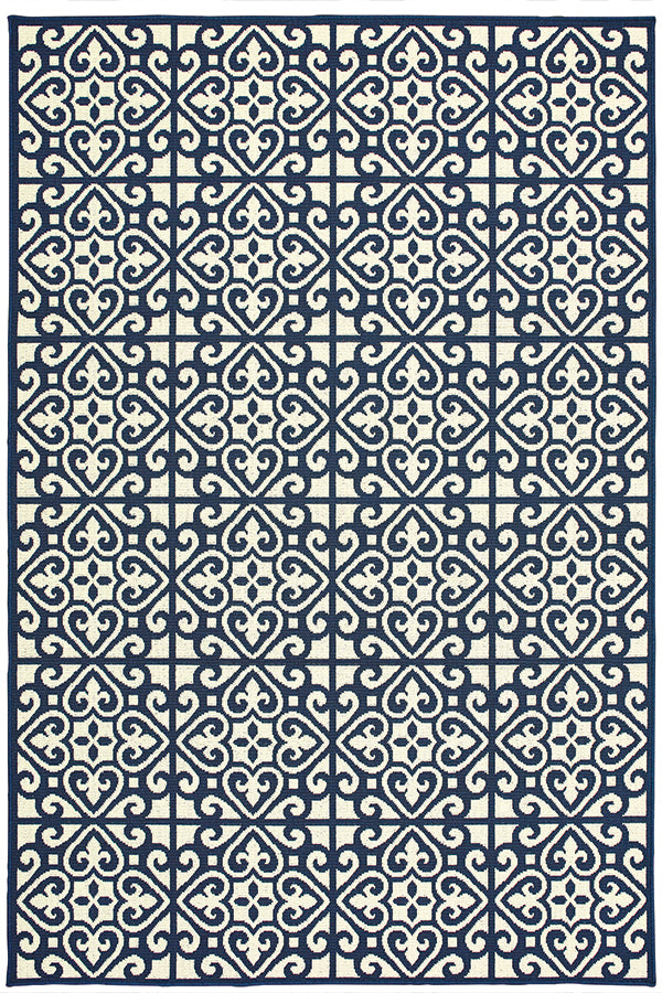 100% Polypropylene Vintage  Indoor/Outdoor Area Rug