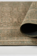 Dorset DOR-1 Green Printed Area Rug – 100% Polyester Indoor Rug