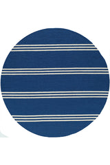 Veranda VR-16 Handmade Blue Striped Outdoor/Indoor Polypropylene Rug