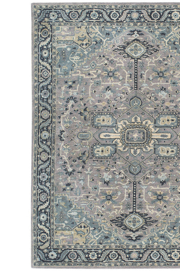 Izmir-Serapi Grey Blue Area Rug