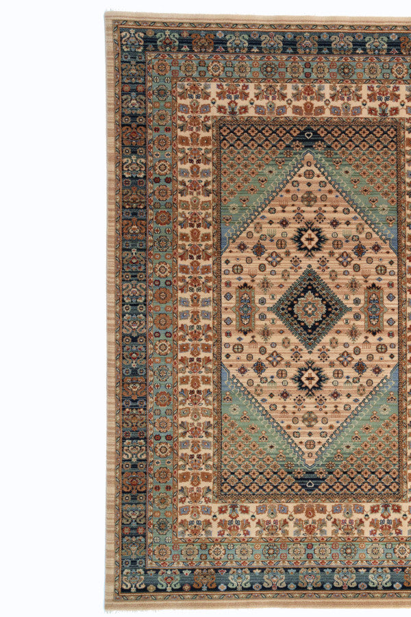 Lineage-Heriz Bone Teal Area Rug