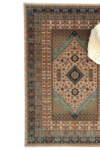 Lineage-Heriz Bone Teal Area Rug