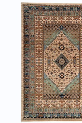 Lineage-Heriz Bone Teal Area Rug