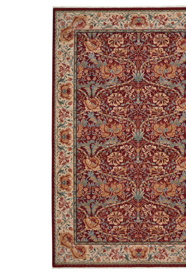 Lineage-Nouveau Red Ivory Area Rug