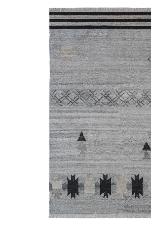 Vintage Moroc Black Gray Area Rug