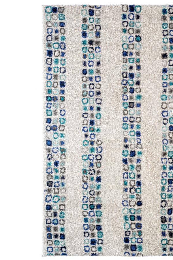 Cobblestone Cream Blue Area Rug