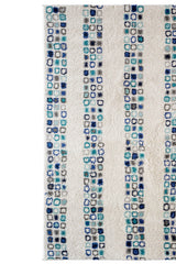 Cobblestone Cream Blue Area Rug