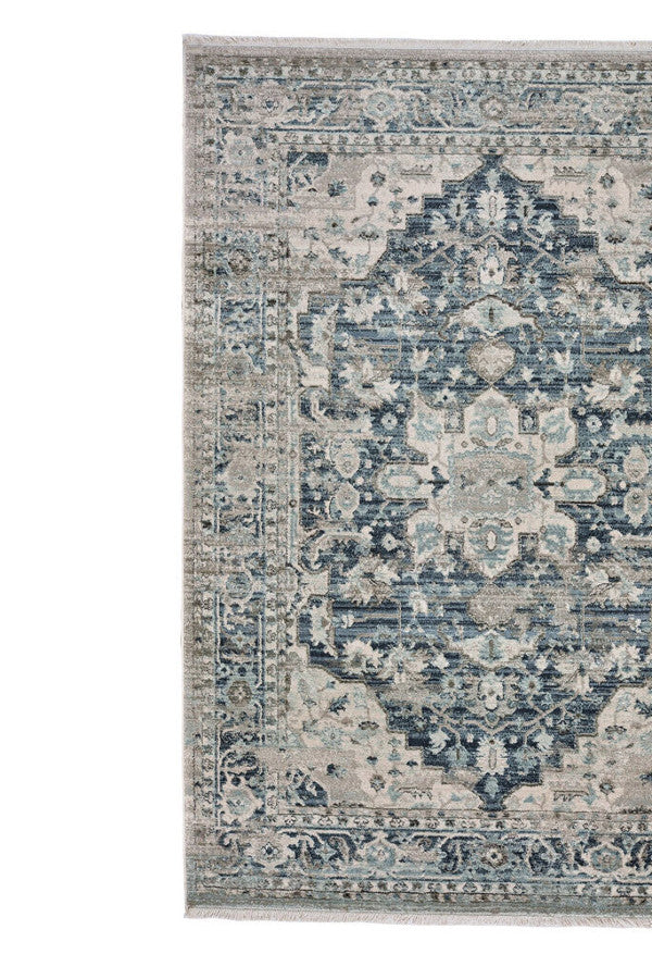 Alden-Medallion Slate Blue Area Rug
