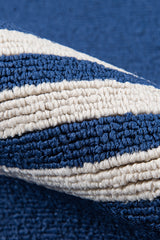 Veranda VR-16 Handmade Blue Striped Outdoor/Indoor Polypropylene Rug