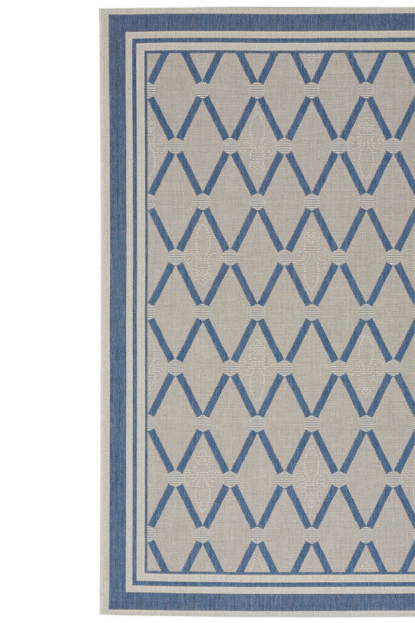 Finesse-Lattice Capri Blue Area Rug