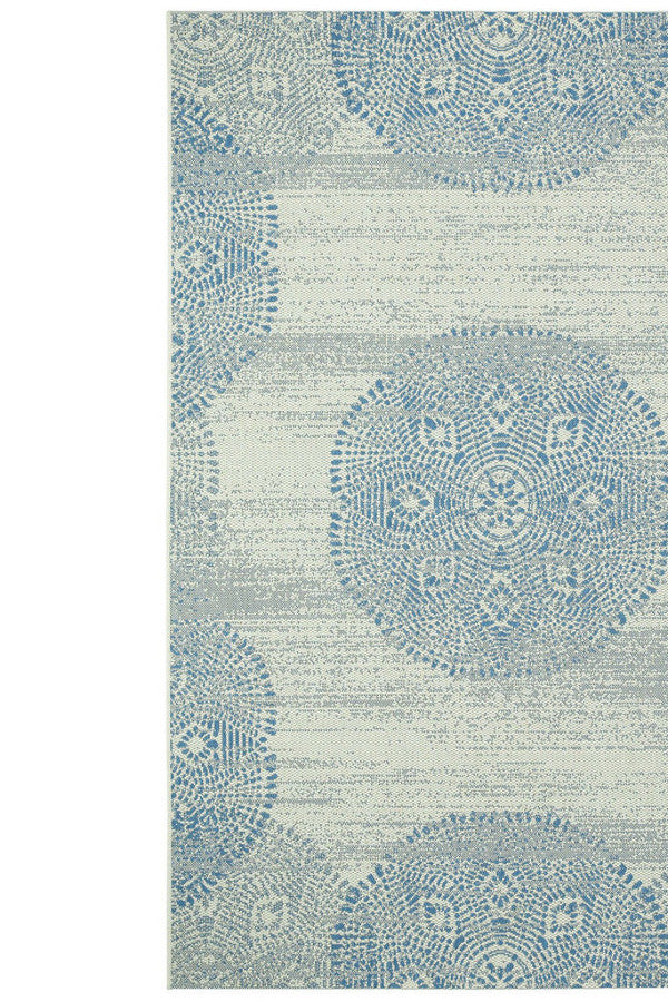 Finesse-Mandala Capri Blue Area Rug