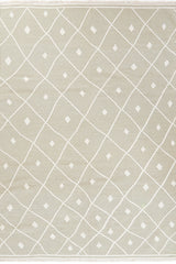 Thompson THO-3 White Handwoven Wool Area Rug – 100% Wool Indoor Rug