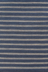 Durable handwoven jute rug in navy stripe design, MTK-1