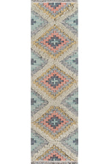 Indio IND-2 Templin Pink/Blue/Grey Wool Handwoven Rectangle Indoor Area Rug – 100% Wool