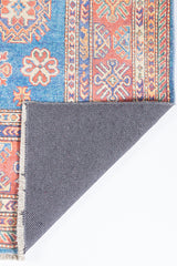 Soft cotton blue printed rug, Chandler CHN-03 style.