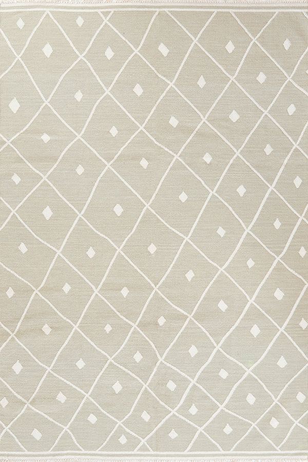 Thompson THO-3 White Handwoven Wool Area Rug – 100% Wool Indoor Rug