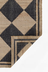 Orchard ORC-5 Block Black & Ivory Handwoven Checkered Jute Wool Area Rug – Indoor Rug